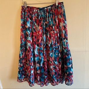 Saks Fifth Ave 5|48 Chiffon Full A-line Midi Skirt